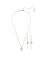 Swarovski White, Rose Gold-Tone Meteora Set, 2 Piece