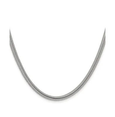 Chisel Stainless Steel Polished 4.2mm Flat Snake Chain Necklace