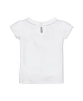 Hope & Henry Girls' Short Sleeve Knit Top with Tulip Sleeves