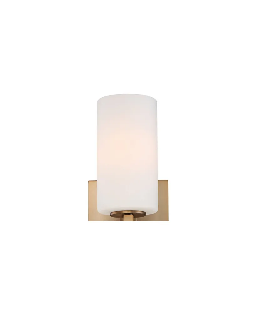 Ludlow Modern Wall Sconce Lighting Burnished Brass Metal Hardwired 14" High Fixture Frosted White Glass for Bedroom Bathroom Bedside Living Room Home