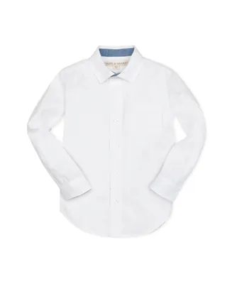 Hope & Henry Boys' Linen Classic Button Down Shirt