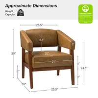 Modern Faux Leather Accent Arm Chair for Bedroom Office