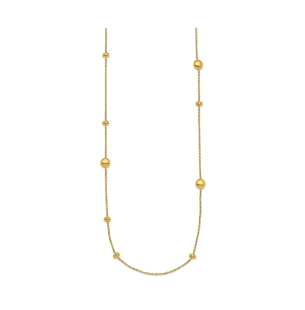 18k Yellow Gold Bead Station Necklace