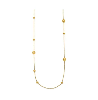 18k Yellow Gold Bead Station Necklace