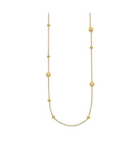 18k Yellow Gold Bead Station Necklace