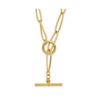 18k Yellow Gold Oval Link Y-drop 20" Toggle Necklace