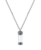 2028 Crystal Silver-Tone Glass Vial Necklace