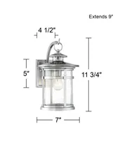 Callaway Modern Industrial Outdoor Wall Light Fixture Chrome 11 3/4" Clear Seedy Glass Lantern for Exterior House Porch Patio Outside Deck Garage Yard