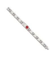 Chisel Stainless Steel Red Enamel Medical Id 8.5" Link Bracelet