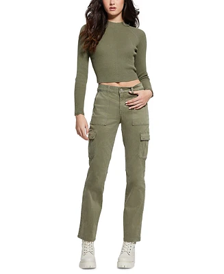 Guess Women's Sexy Straight Mid-Rise Cargo Pants