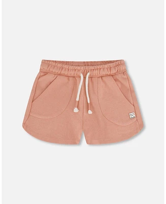 Girl French Terry Short Peach Pink