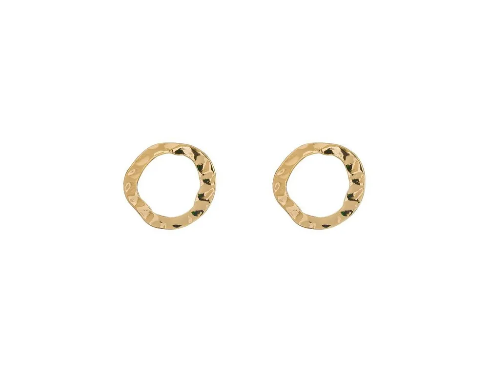 Hammered Circle Stud Earrings for Women