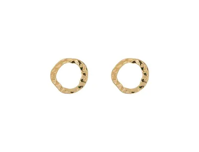 Hammered Circle Stud Earrings for Women