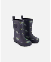 Boy Rain Boots Grey Printed Dinosaurs - Toddler|Child