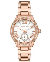 Michael Kors Women's Sage Three-Hand Rose Gold-Tone Stainless Steel Watch 38mm