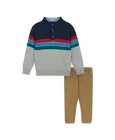 Toddler/Child Boys Color blocked 1/4 Neck Sweater Set