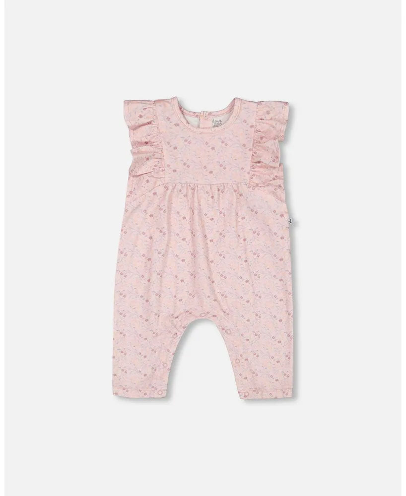 Deux Par Deux Baby Girl Organic Cotton Jumpsuit Printed Pink Small