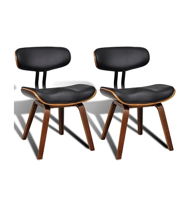vidaXL Dining Chairs 2 pcs Bent Wood and Faux Leather