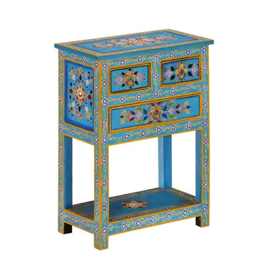 Sideboard Turquoise 21.7"x11.8"x29.9" Solid Wood Mango