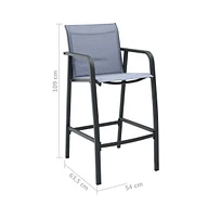 vidaXL Patio Bar Chairs 2 pcs Gray Textilene