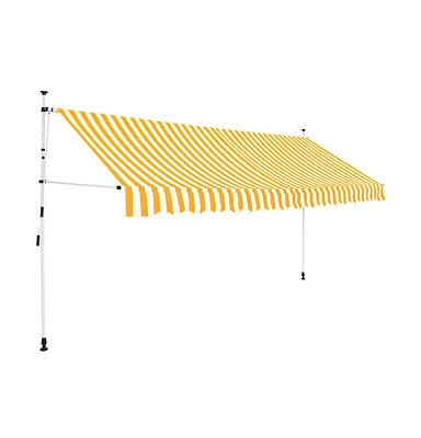 vidaXL Manual Retractable Awning 137.8" Orange and White Stripes