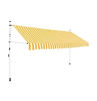 vidaXL Manual Retractable Awning 137.8" Orange and White Stripes