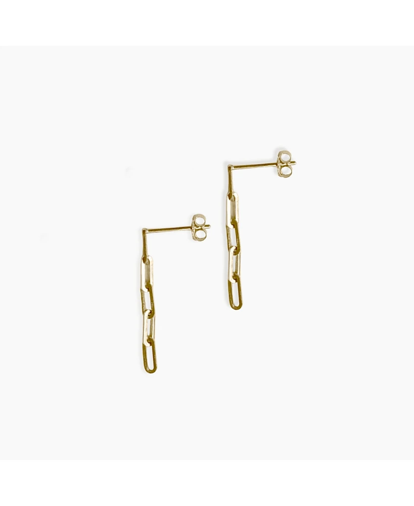 sanctuaire Dainty Link Chain Earrings 14K Solid Gold