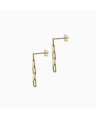 sanctuaire Dainty Link Chain Earrings 14K Solid Gold