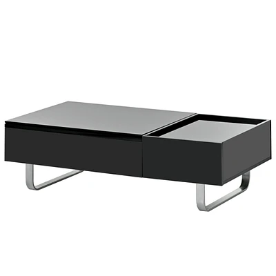 Simplie Fun Versatile Coffee Table with Lifted Top & Metal Legs