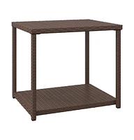 vidaXL Side Table Brown 21.7"x17.7"x19.3" Poly Rattan