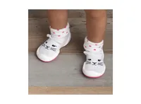 Komuello's Baby Girl First Walk Sock Shoes Pink Cats