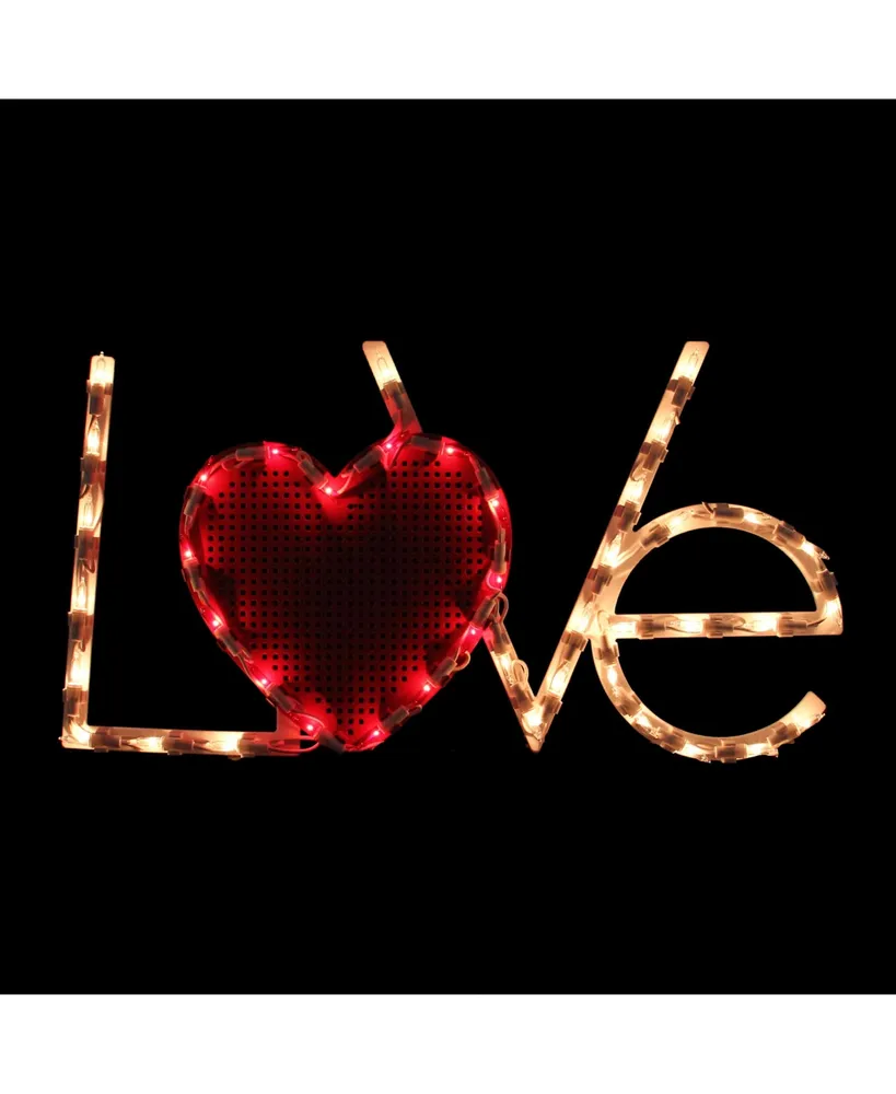 Northlight 17" Lighted "Love" with Heart Valentine's Day Window Silhouette Decoration