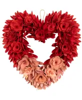 Northlight Wooden Rose Artificial Valentine's Day Floral Wreath, 15"