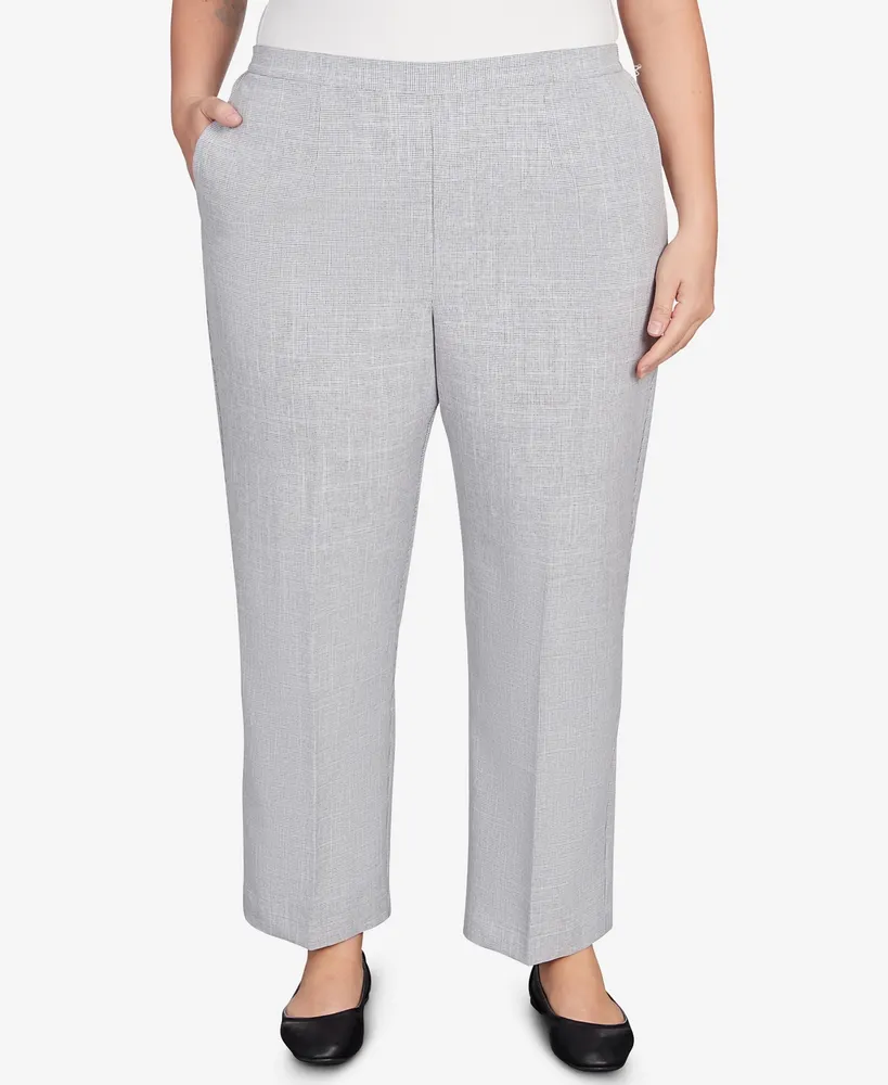 Alfred Dunner Plus Isn't It Romantic Plaid Pull On Average Length Pants