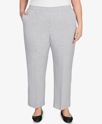Alfred Dunner Plus Isn't It Romantic Plaid Pull On Average Length Pants