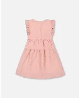 Girl Textured Poplin Dress Silver Pink - Toddler Child