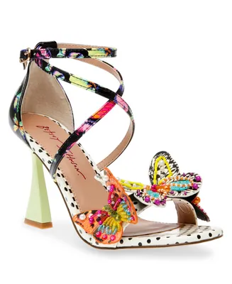 Betsey Johnson Women's Trudie Strappy Sculpted Heel with Butterflies Pumps