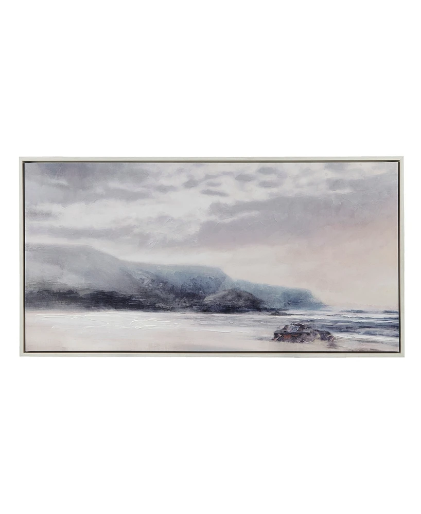 Madison Park Moody Coast Hand Embellished Landscape Framed Canvas Wall Art