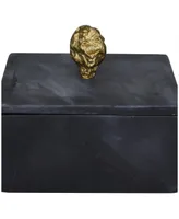 Rosemary Lane Real Marble Box with Gold-Tone Finial Set of 3 - 9", 7", 6"W