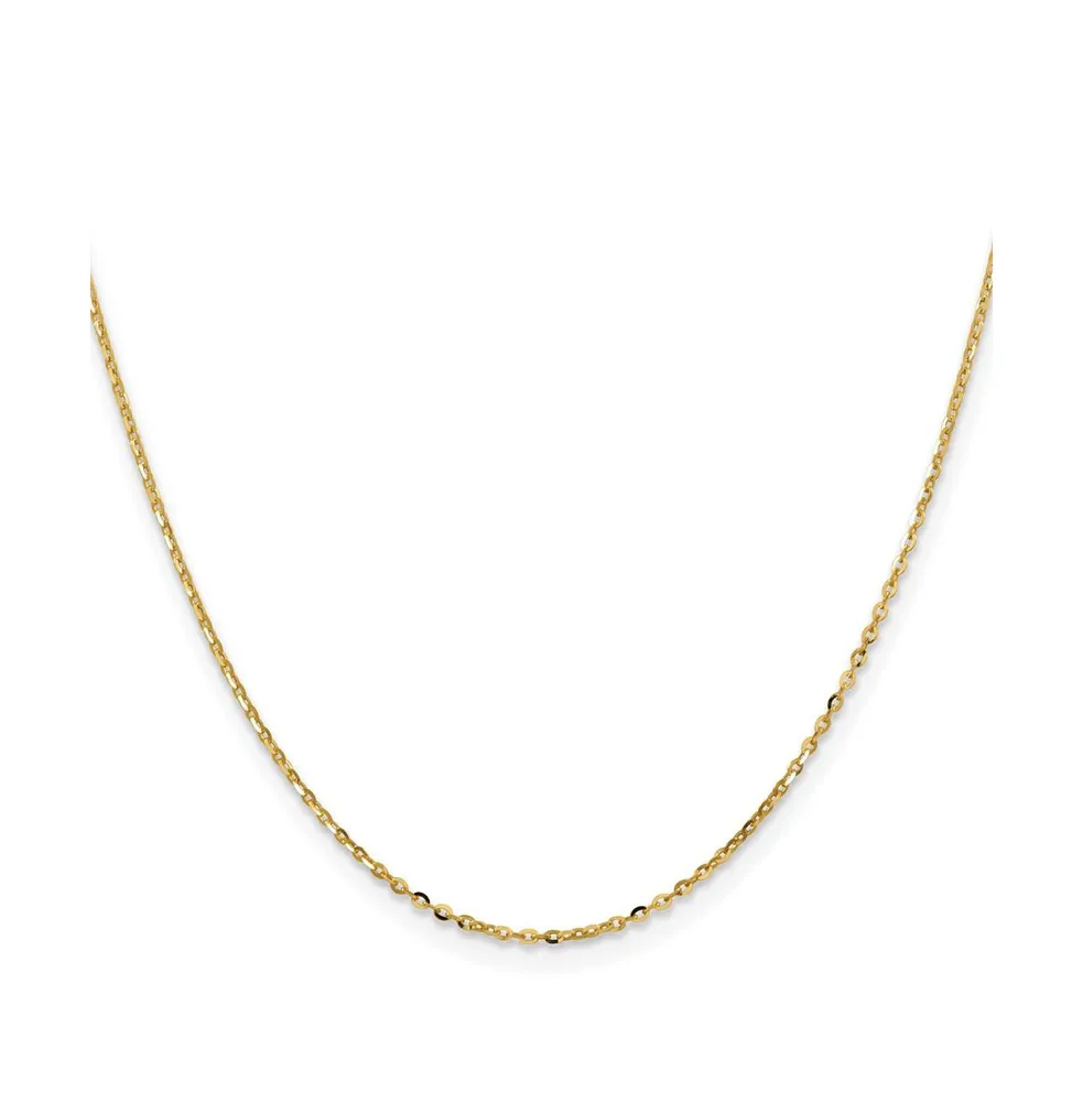 18k Yellow Gold Diamond Cut Cable Chain Necklace