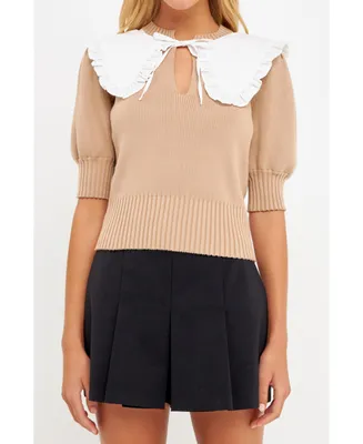 Women's Collared Knit Sweater
