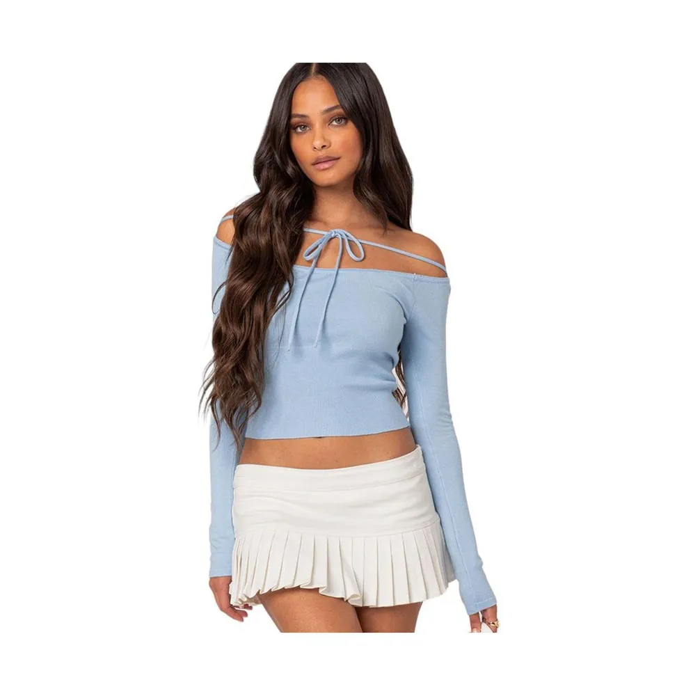 Women's Jane tie front knit top