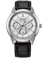 Citizen Eco-Drive Men's Rolan Gray Leather Strap Watch 40mm