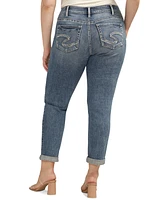 Silver Jeans Co. Trendy Plus Size Girlfriend Mid-Rise Slim Jeans