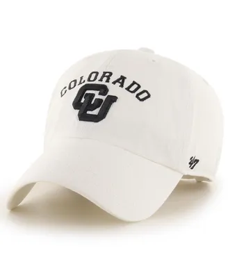 Men's '47 Brand White Distressed Colorado Buffaloes Vintage-Like Clean Up Adjustable Hat