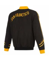 Men's Jh Design Black Golden State Warriors 2023/24 City Edition Nylon Full-Zip Bomber Jacket