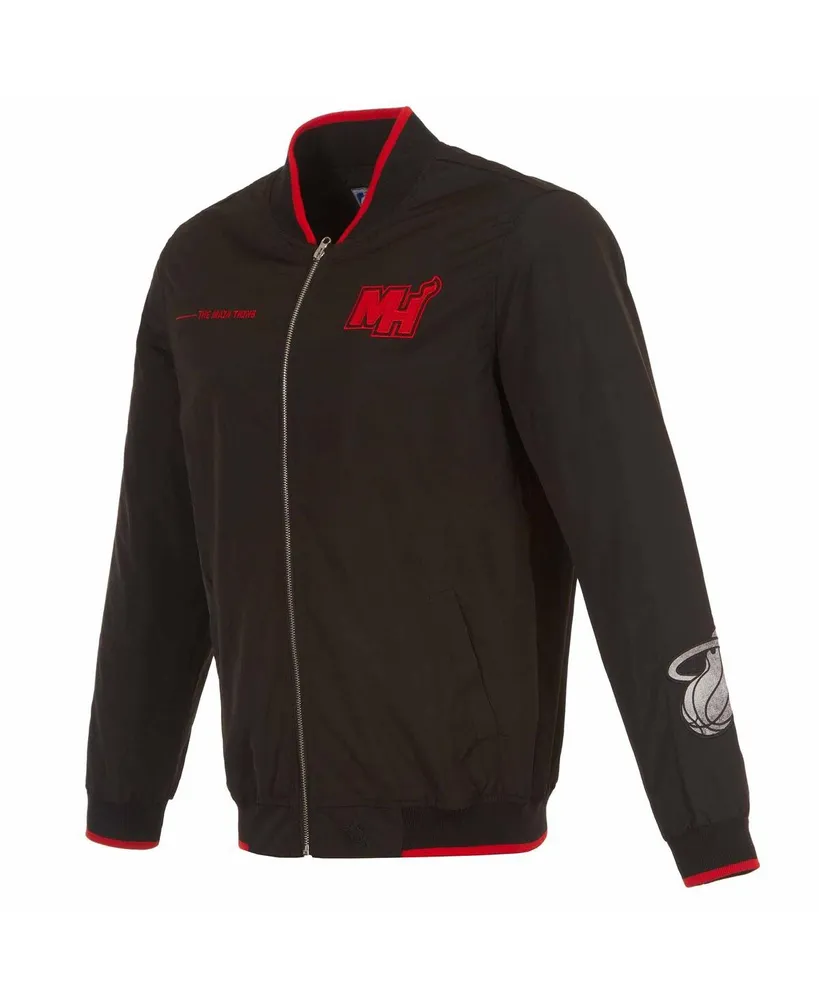 Men's Jh Design Black Miami Heat 2023/24 City Edition Nylon Full-Zip Bomber Jacket