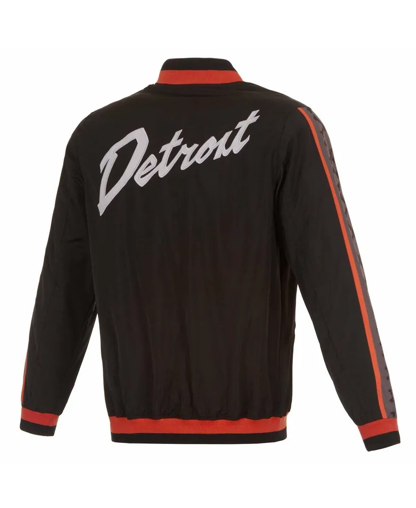 Men's Jh Design Black Detroit Pistons 2023/24 City Edition Nylon Full-Zip Bomber Jacket