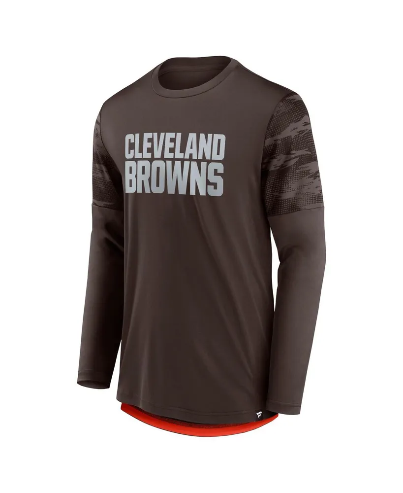 Men's Fanatics Brown, Orange Cleveland Browns Square Off Long Sleeve T-shirt