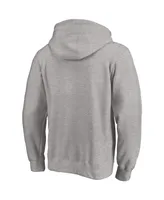 Men's Fanatics Heather Gray Seattle Seahawks Fade Out Fitted Pullover Hoodie